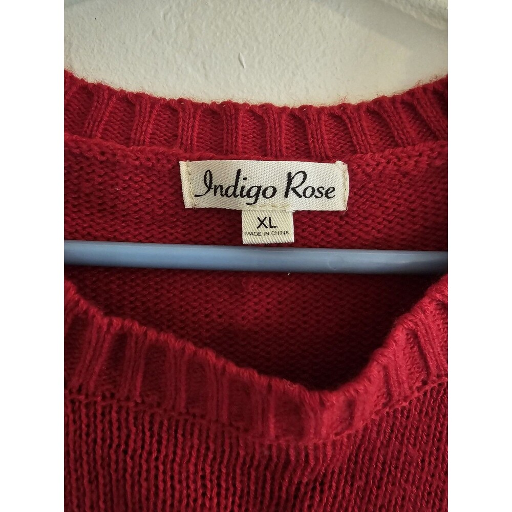Indigo Rose Women’s Christmas Sweater Dog Knit Size XL - Picture 2 of 6